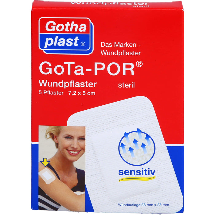 GoTa-POR Wundpflaster steril 7,2cmx5cm, 5 St. Pflaster