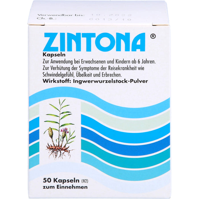 Zintona Kapseln zur Verhütung der Symptome der Reisekrankheit, 50 pcs. Capsules