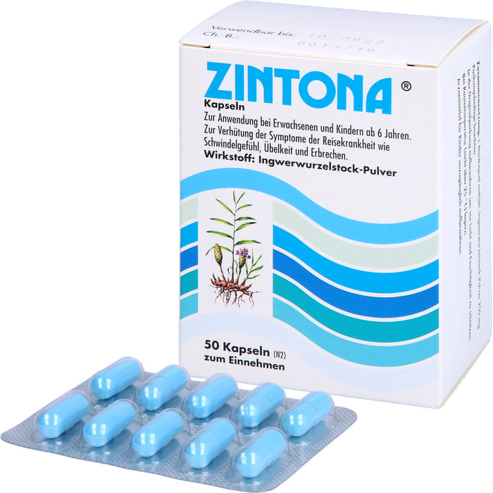 Zintona Kapseln zur Verhütung der Symptome der Reisekrankheit, 50 pcs. Capsules