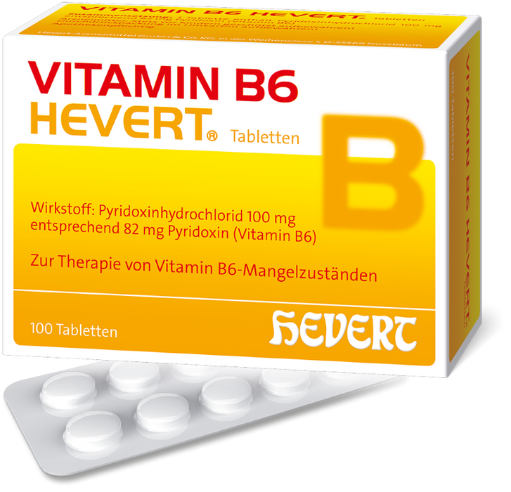 Vitamin B6 Hevert zur Therapie von Vitamin B6-Mangelzuständen, 100 St. Tabletten