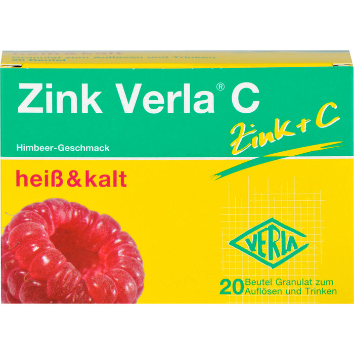 Zink Verla C Himbeer-Geschmack heiß & kalt Granulat, 20 pcs. Sachets