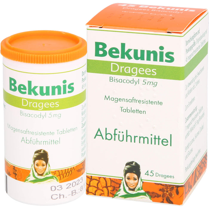 Bekunis Dragees Bisacodyl 5 mg Abführmittel, 45 pc Tablettes