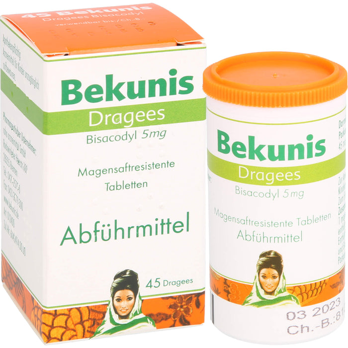 Bekunis Dragees Bisacodyl 5 mg Abführmittel, 45 pc Tablettes