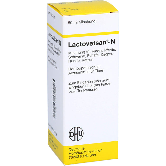 DHU Lactovetsan-N für Tiere, Rinder, Pferde, Schweine, Schafe, Ziegen, Hunde, Katzen, 50 ml Lösung