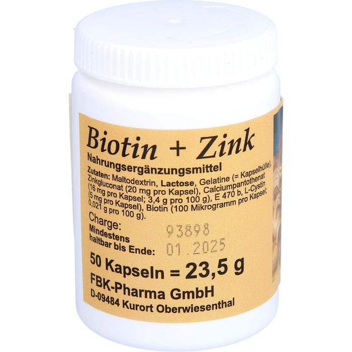 Biotin + Zink Haarkapseln, 50 St KAP