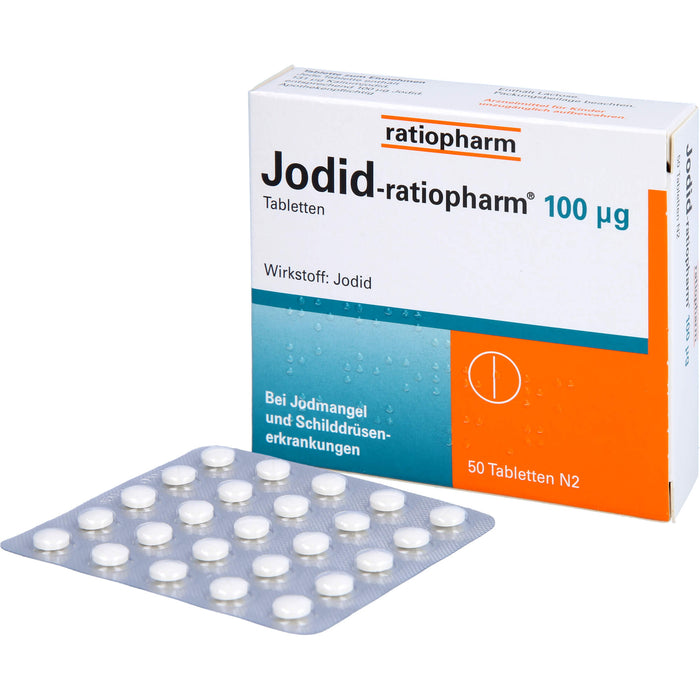 Jodid-ratiopharm 100 µg Tabletten bei Jodmangel, 50 pc Tablettes