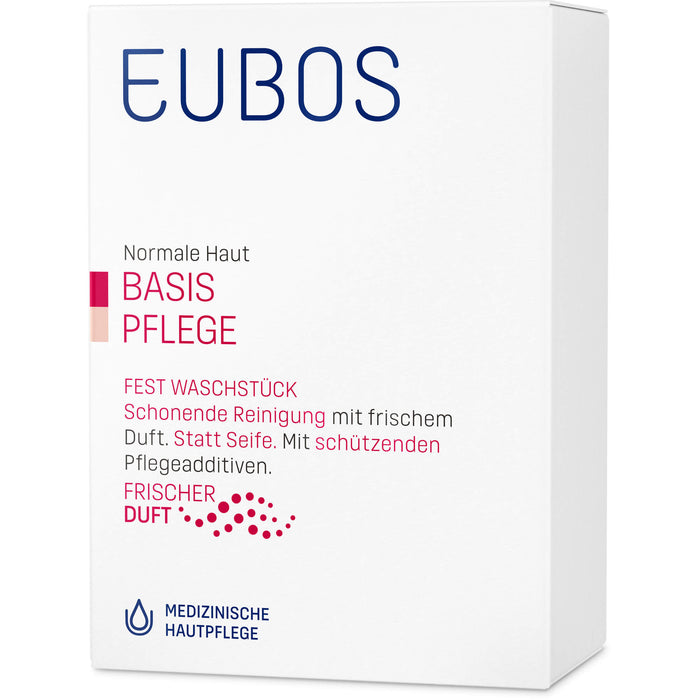 EUBOS Basis Pflege festes Waschstück schonende Reinigung mit frischem Duft für normale Haut, 1 pc pain de savon