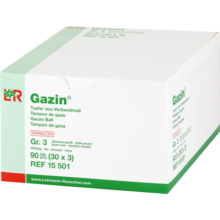 Gazin Tupfer pflaumengroß steril Gr. 3 20fd., 30X3 St TUP