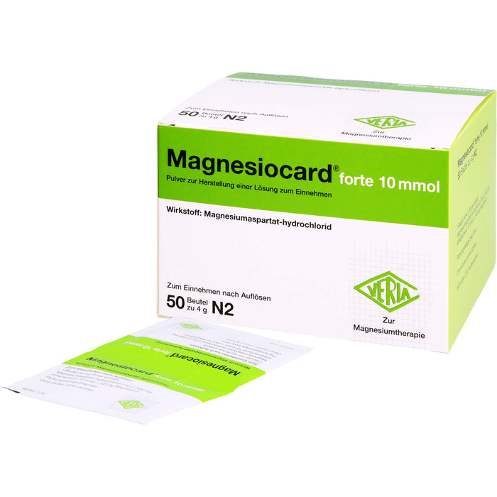 Magnesiocard forte 10 mmol Pulver zur Behandlung bei Magnesiummangel, 50 St. Beutel