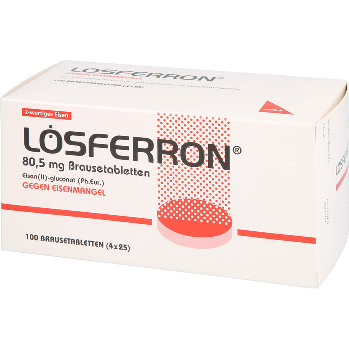 LÖSFERRON Brausetabletten gegen Eisenmangel, 100 pc Tablettes