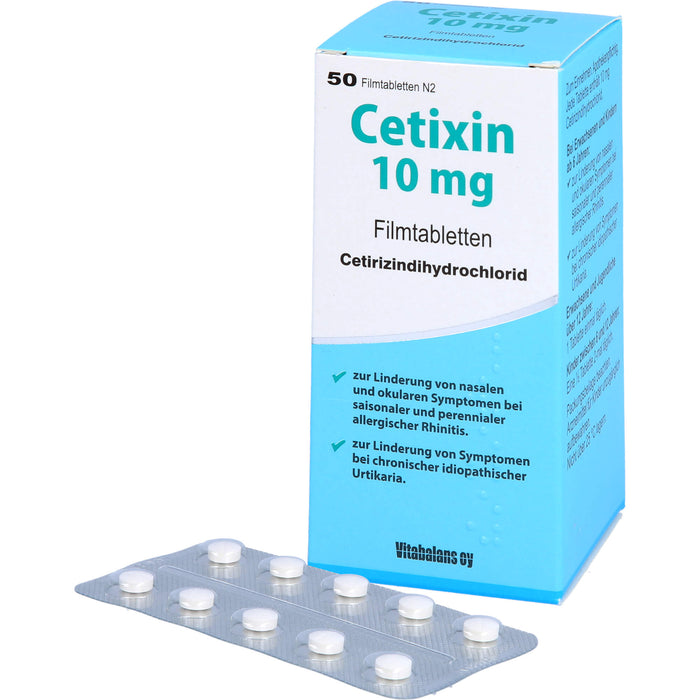 Cetixin 10 mg Filmtabletten bei Allergien, 50 pcs. Tablets