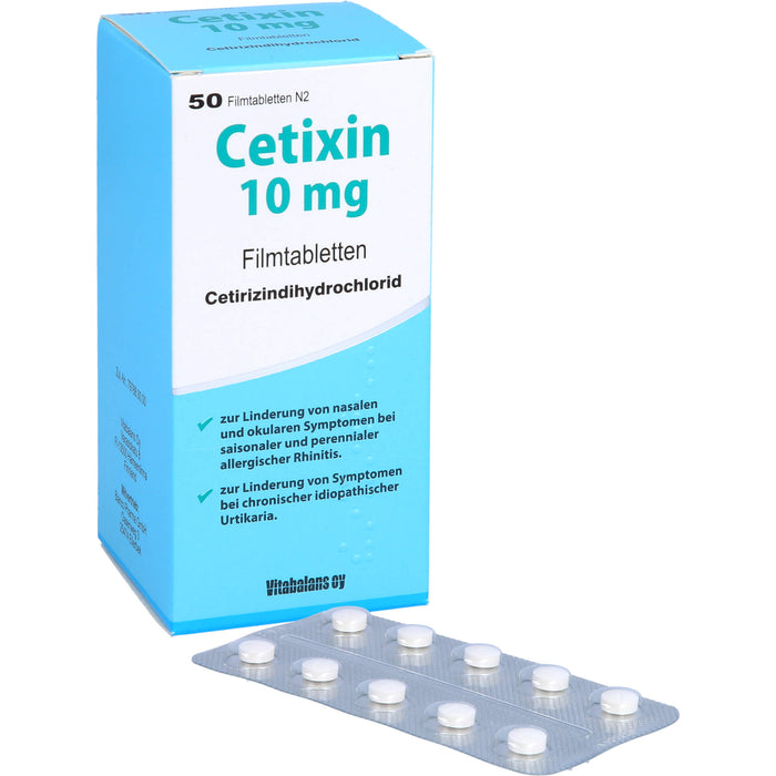 Cetixin 10 mg Filmtabletten bei Allergien, 50 pcs. Tablets