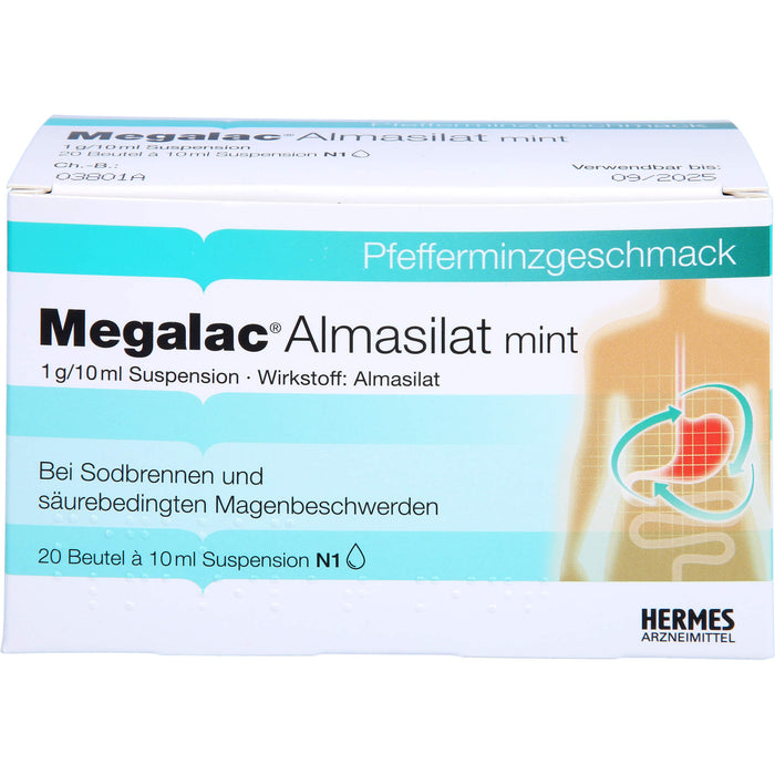 Megalac Almasilat mint 1 g/10 ml Suspension Beutel, 20X10 ml SUS