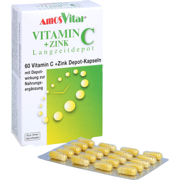 AmosVital Vitamin C+Zink Depot Kapseln, 60 pc Capsules