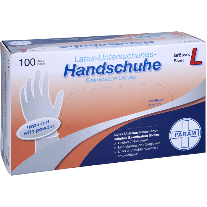 Einmal Handschuhe Latex gepudert L, 100 St HAS