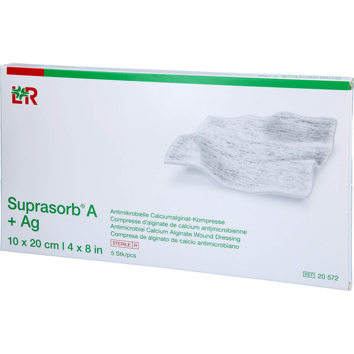 Suprasorb A+AG Antimikro Cal.-alginat Kompr.10x20, 5 St KOM