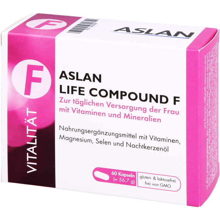 ASLAN LIFE COMPOUND F Kapseln zur täglichen Versorgung der Frau mit Vitaminen und Mineralien, 60 pc Capsules