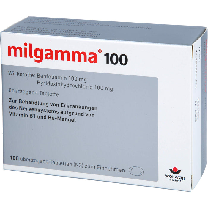 milgamma 100 Tabletten bei Mangel der Vitamine B1 und B6, 100 St. Tabletten