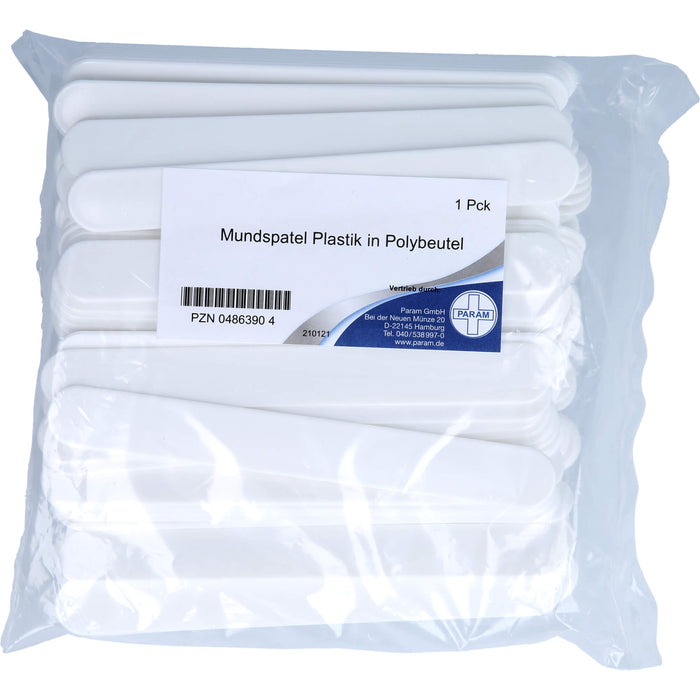 PARAM Mundspatel Plastik in Polybeutel 15 cm, 100 pc Spatule en plastique