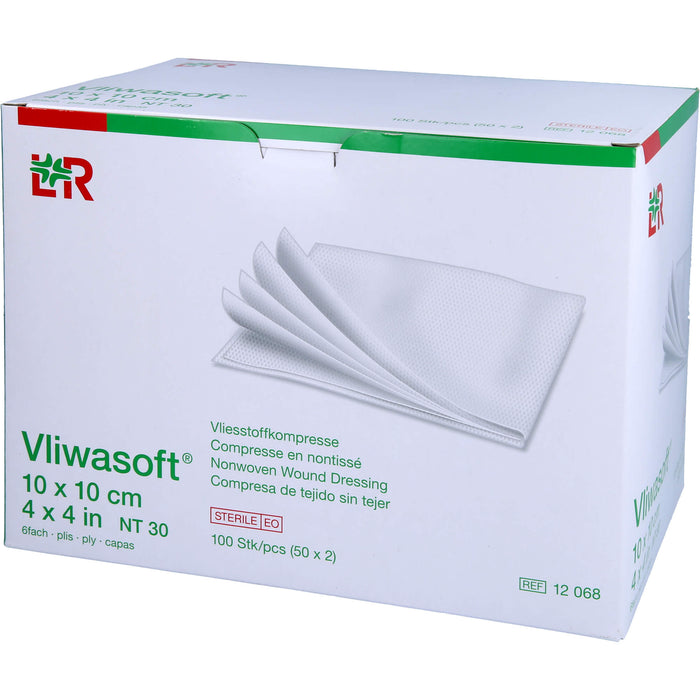 VLIWASOFT Vlieskompressen steril 10 x 10 cm, 100 pc Compresses