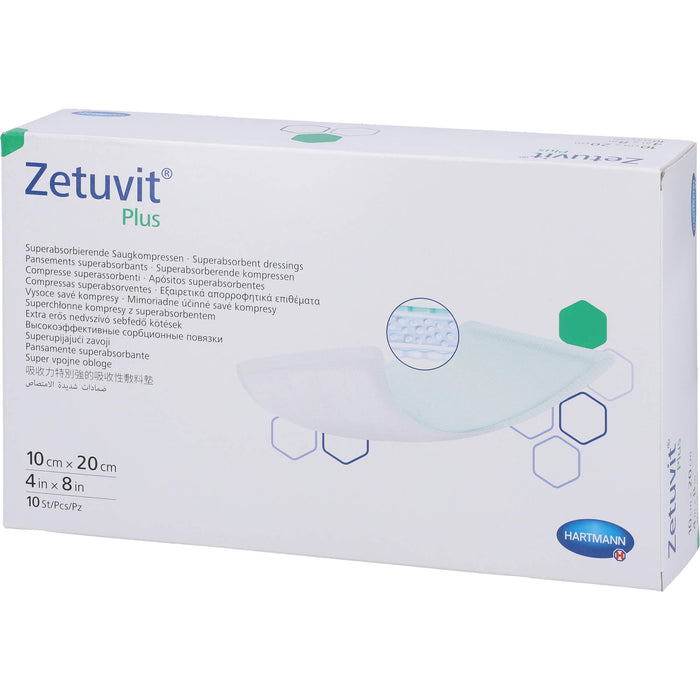 Zetuvit Plus extrastarke Saugkompr.ster10x20cm CPC, 10 St KOM