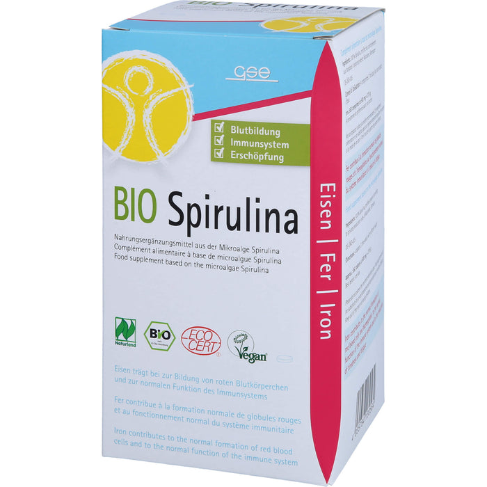 GSE Spirulina 500 mg Bio Naturland Tabletten, 550 pc Tablettes