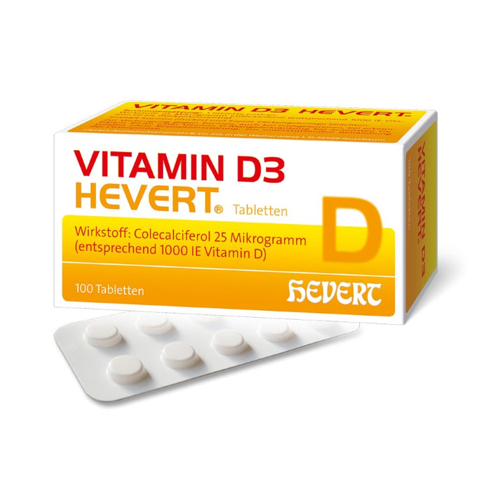 Vitamin D3 Hevert bei Mangel und erhöhtem Bedarf, 100 St. Tabletten