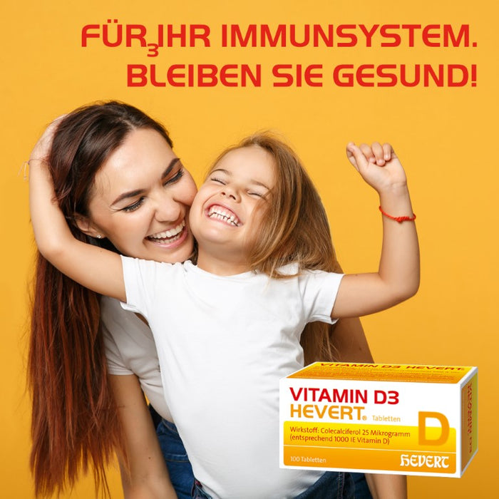 Vitamin D3 Hevert bei Mangel und erhöhtem Bedarf, 100 St. Tabletten