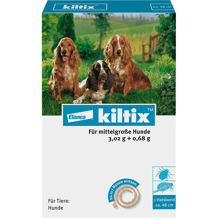 Elanco kiltix für mittelgroße Hunde Ektoparasitizid-Halsband gegen Zecken und Flöhe, 1 pcs. Collar