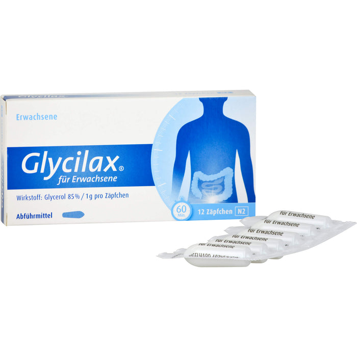 Glycilax für Erwachsene Zäpfchen Abführmittel, 12 pcs. Suppositories