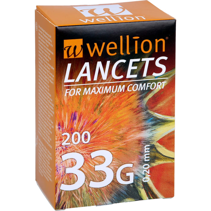 WELLION 33G Lancets, 200 St LAN