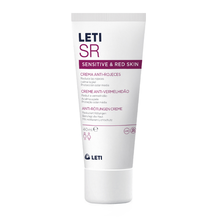 LETI SR Anti-Rötungen Gesichtscreme - Antioxidative Tagespflege bei sensibler oder geröteter Gesichtshaut mit SPF 20, 40 ml Cream