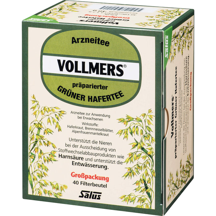 Salus VOLLMERS Grüner Hafertee Filterbeutel, 40 pcs. Filter bag