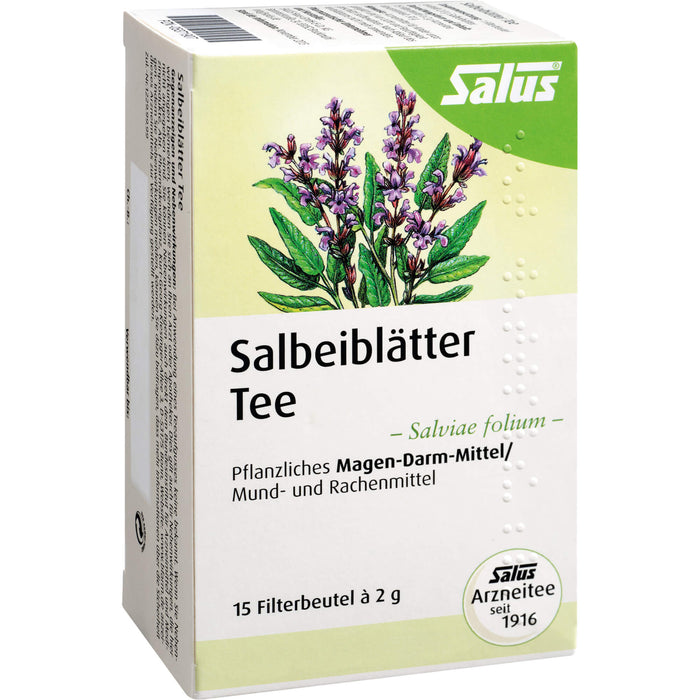 Salbeiblätter Arzneitee Salviae folium bio Salus, 15 St FBE