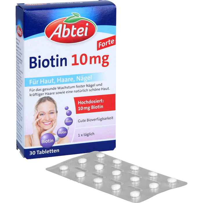 Abtei Biotin 10 mg Tabletten für Haut, Haare und Nägel, 30 pcs. Tablets