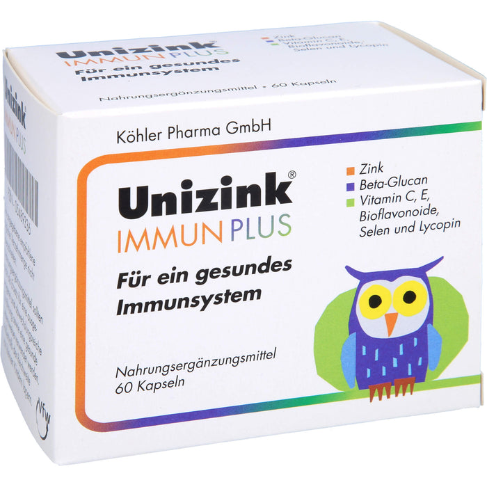 Unizink Immun Plus Kapseln für ein gesundes Immunsystem, 60 pc Capsules