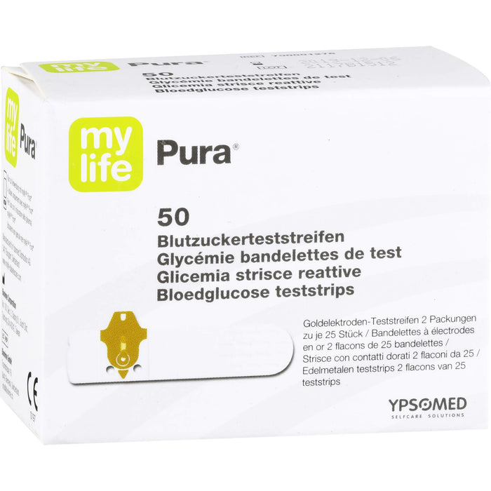 mylife Pura Blutzuckerteststreifen, 50 pc Bandelettes réactives