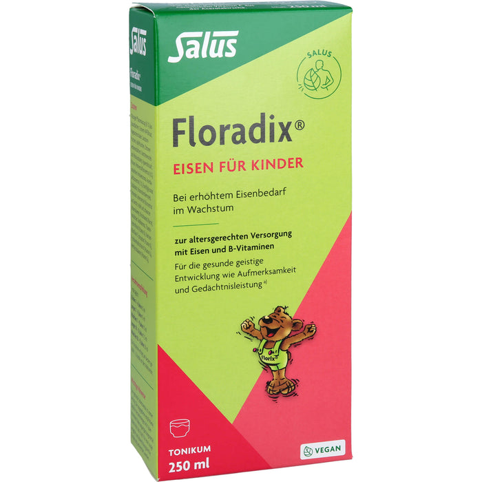 Floradix Eisen für Kinder Tonikum bei erhöhtem Eisenbedarf, 250 ml Solution