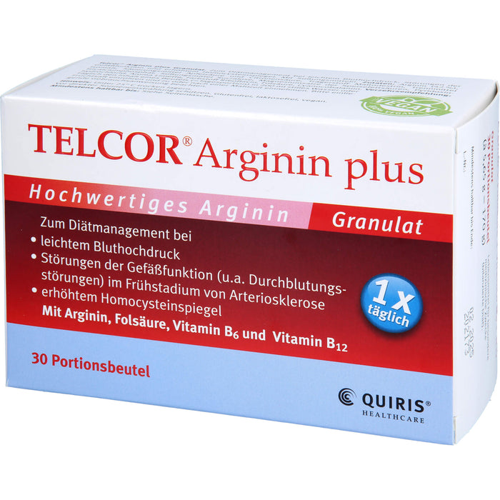 TELCOR Arginin plus Pulver für Lebenskraft und Vitalität bis ins hohe Alter, 30 pc Sachets