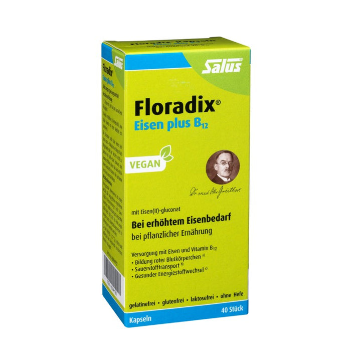 Floradix Eisen plus B12 vegan Kapseln, 40 pcs. Capsules