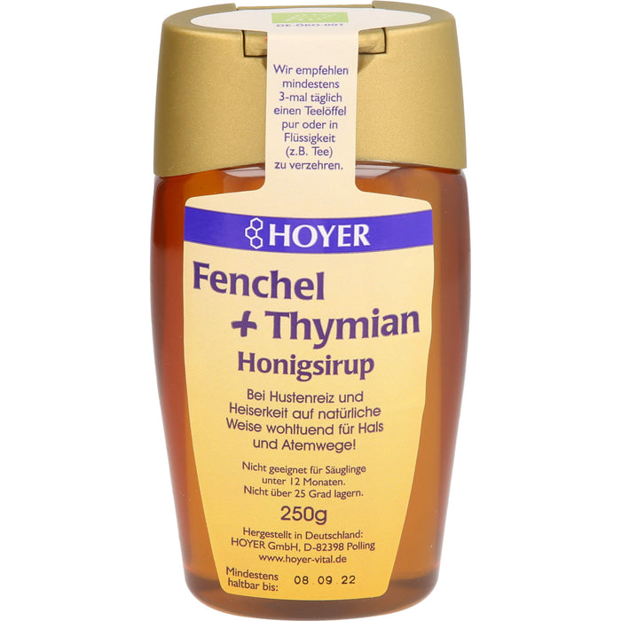 HOYER Fenchel+Thymian Honigsirup, 250 g Solution