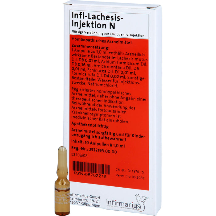 Infi Lachesis Injektion N, 10X1 ml AMP