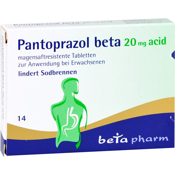 Pantoprazol beta 20 mg acid Tabletten bei Sodbrennen, 14 pc Tablettes