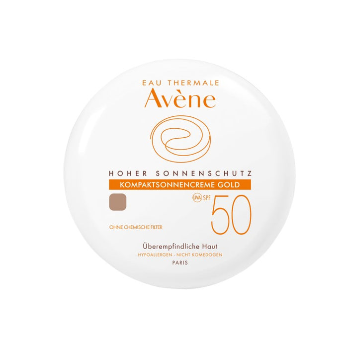 Avène Kompaktsonnencreme Gold SPF 50 hoher Sonnenschutz, 10 g Crème