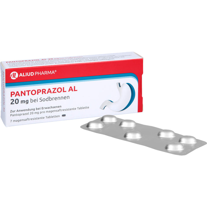 Pantoprazol AL 20 mg Tabletten bei Sodbrennen, 7 pcs. Tablets