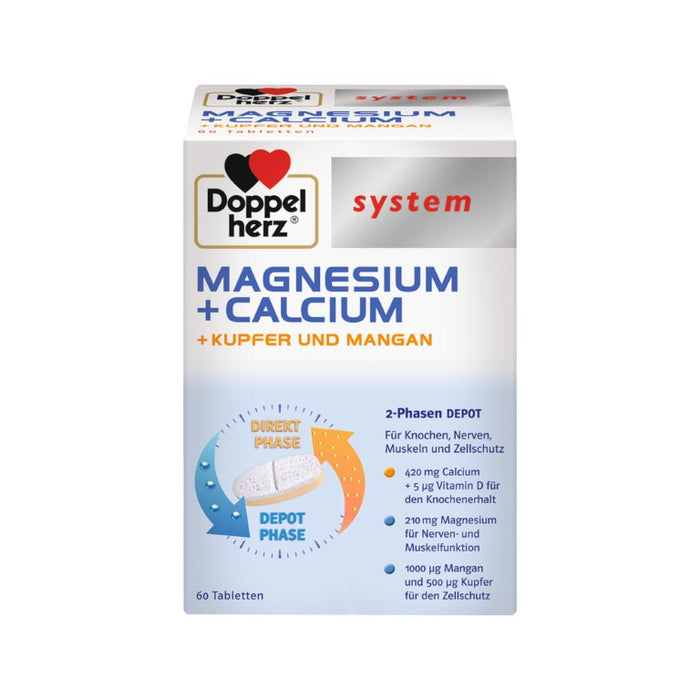 Doppelherz Magnesium+Calcium+Kupfer u Manga system, 60 St TAB