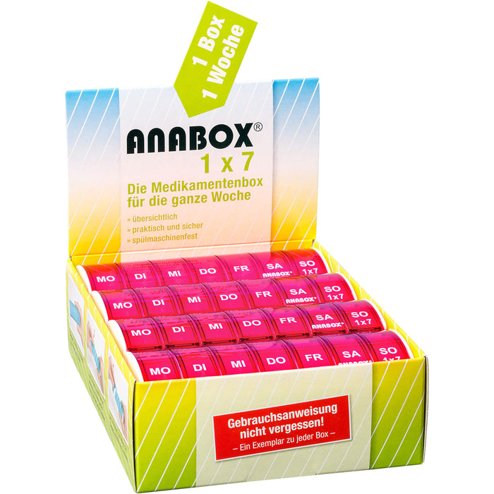 ANABOX 1 x 7 pink Medikamenten-Dosierer, 1 pc petite boîte