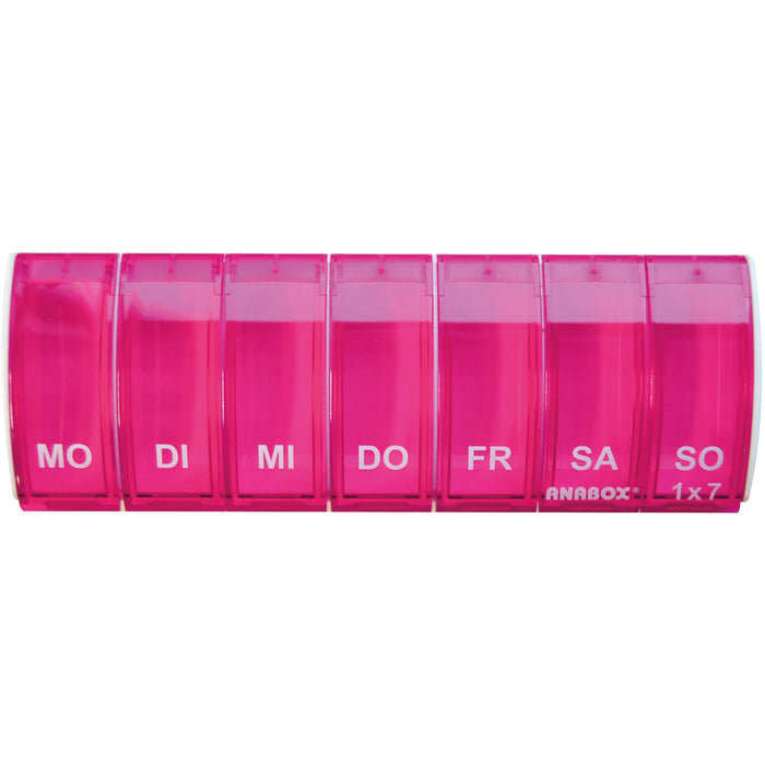 ANABOX 1 x 7 pink Medikamenten-Dosierer, 1 pcs. Dosette