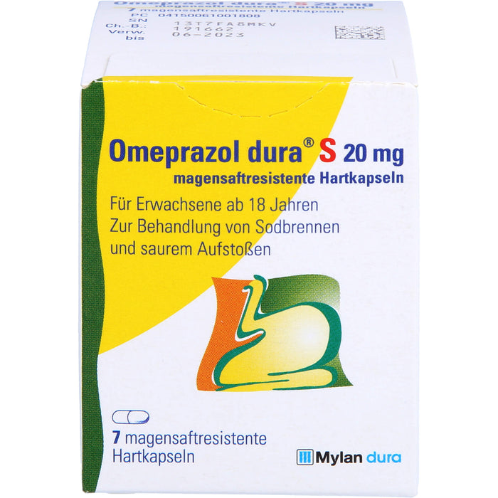 Omeprazol dura S 20 mg Hartkapseln bei Sodbrennen, 7 pc Capsules