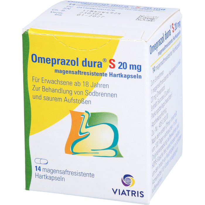 Omeprazol dura S 20 mg Hartkapseln bei Sodbrennen, 14 pcs. Capsules